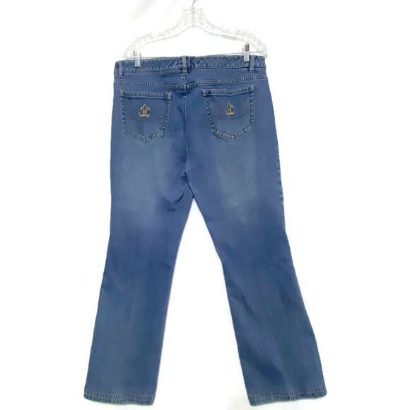 Ellen Tracy Bootcut Blue Jeans Women's Size 14 With Embellished Pockets - Picture 2 of 7